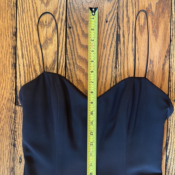 ANNA B CHOCOLATE BROWN SILK LONG DRESS WITH SPAGHETTI STRAPS IN SIZE 6 - Picture 4 of 8